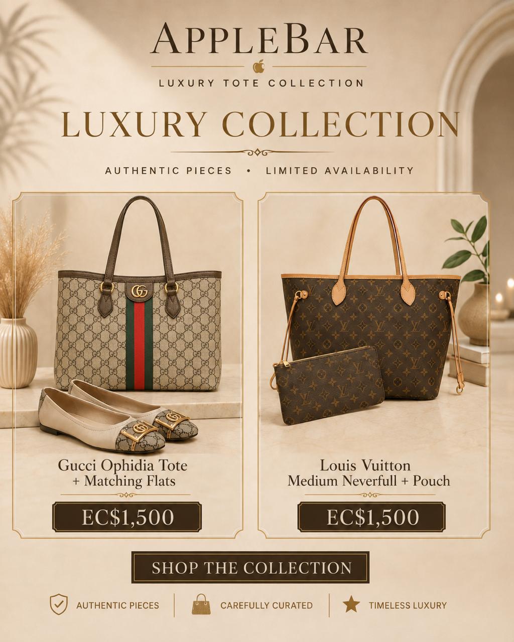 Luxury tote collection flyer