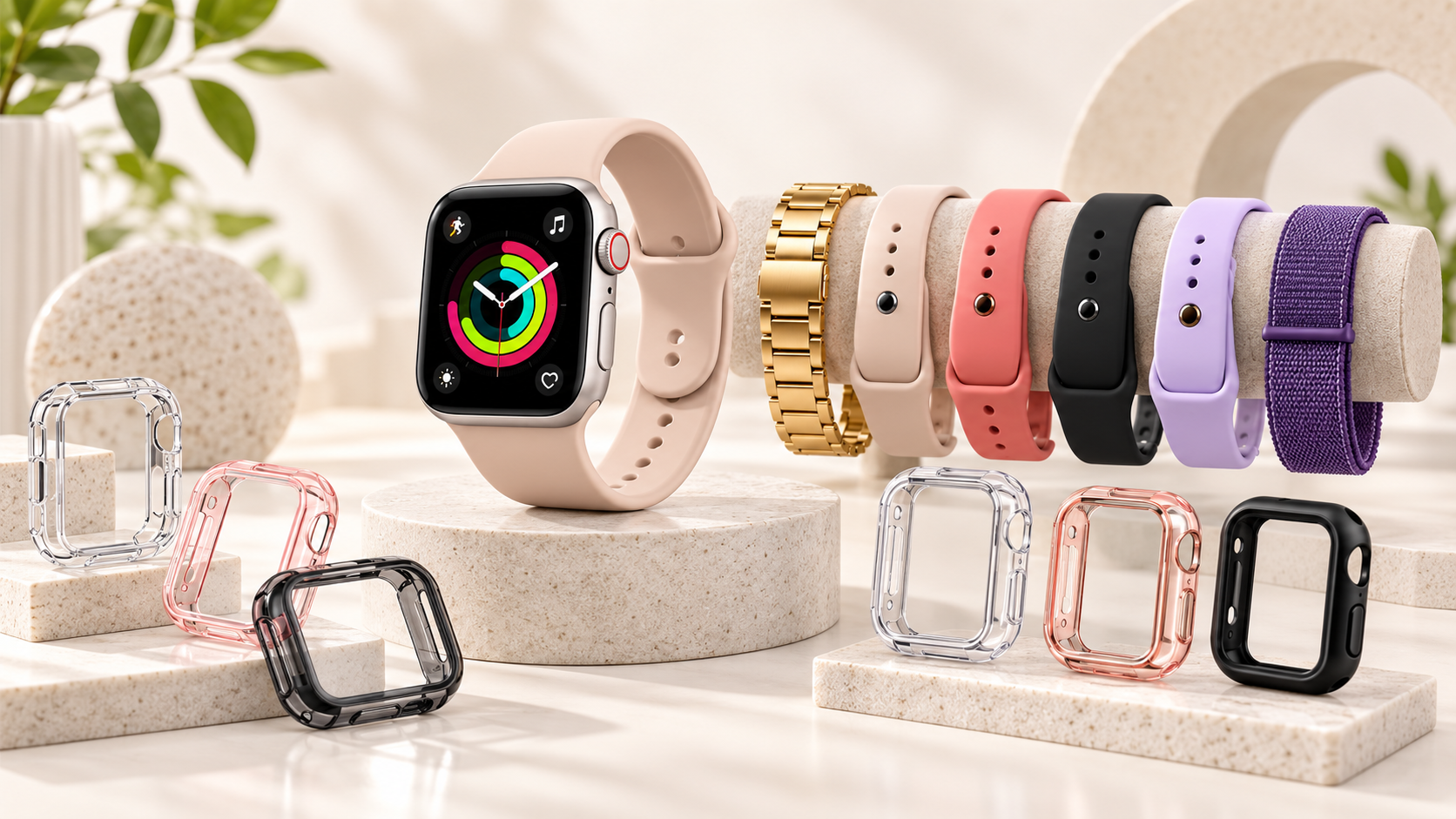 Watch with bands and protector cover options